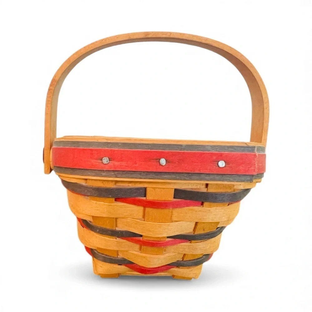 LONGABERGER 1996 All American Summertime Sleigh Basket & Divided Protector